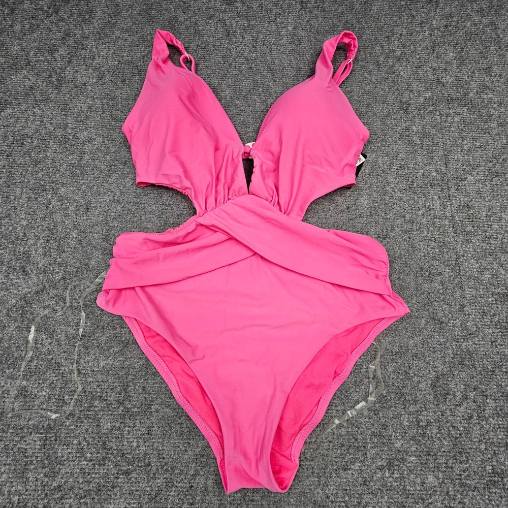 Bar III Womens One Piece Swimsuit‎ Cutout Tummy Toner Summer Spritz Pink XS